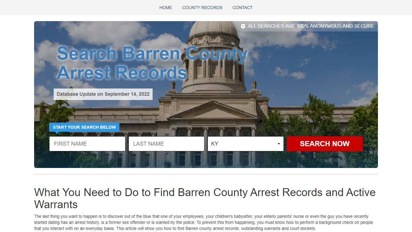 Search for Barren County Arrest Records & Court Dockets