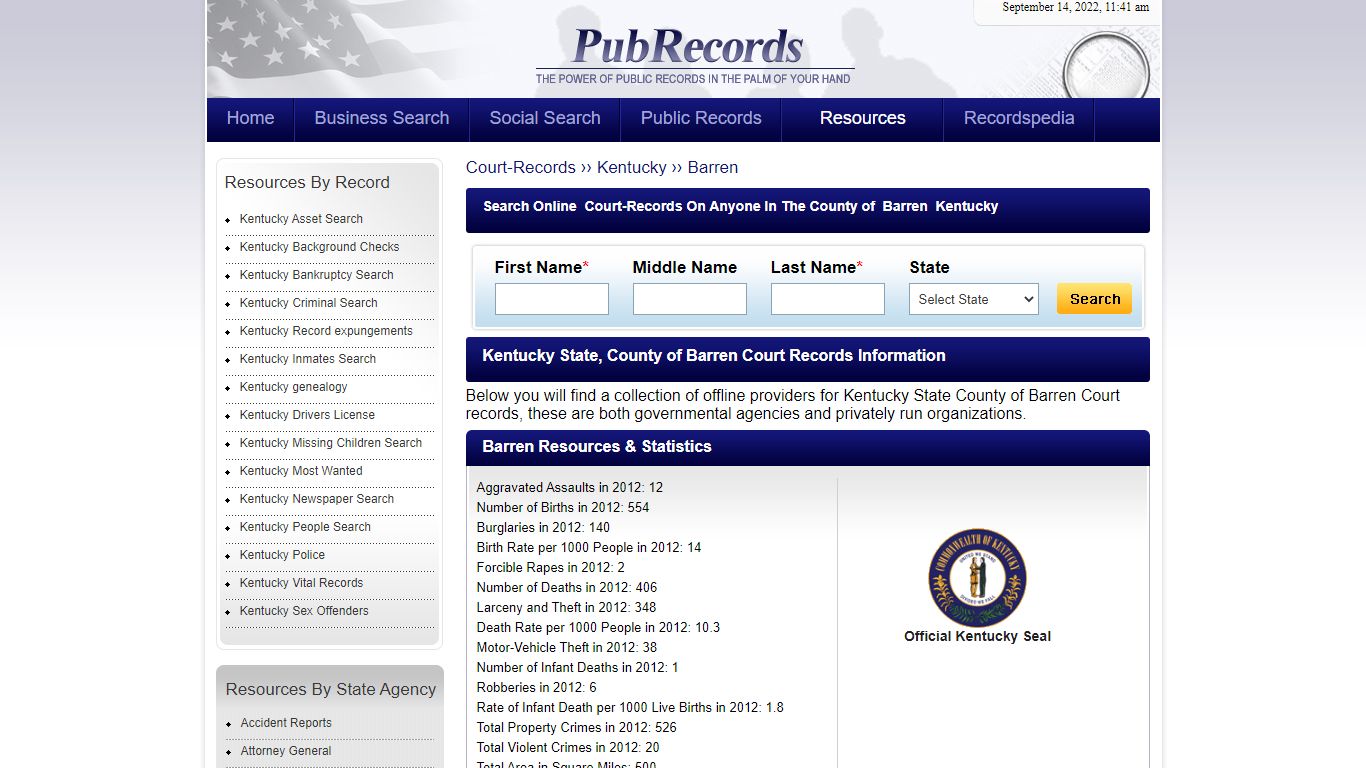 Barren County, Kentucky Court Records - Pubrecords.com